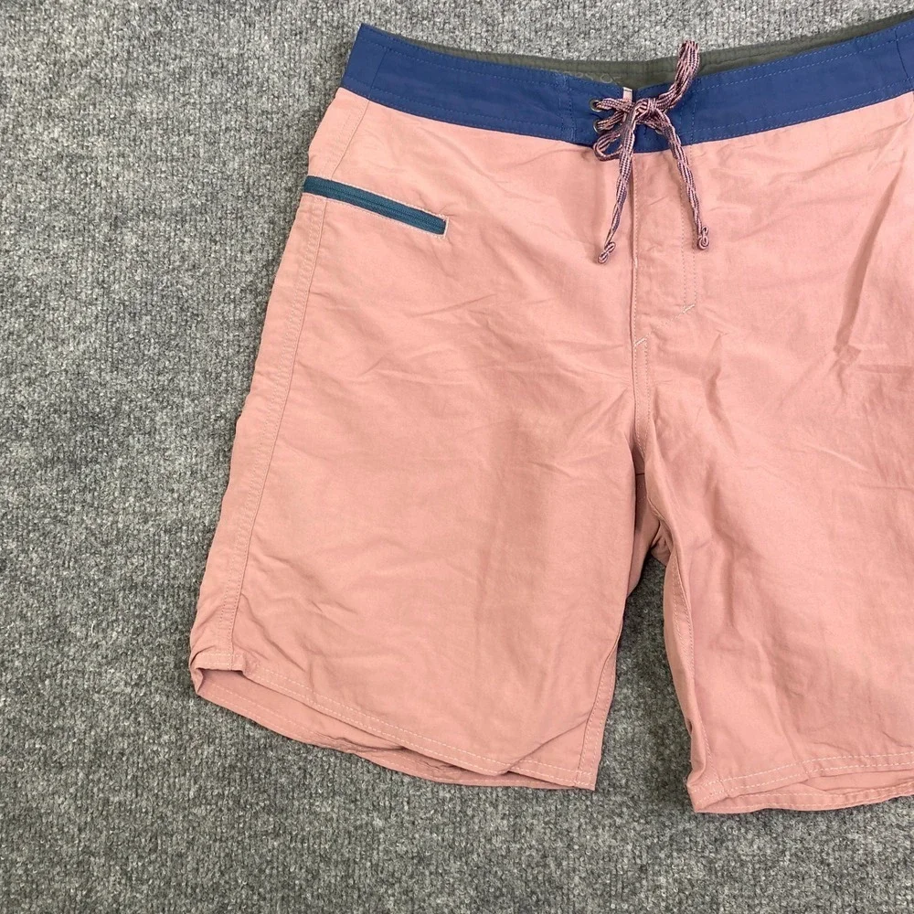 Patagonia Mens Scallop Hem Board Shorts Pink Navy Blue 28 STY86623 SP23